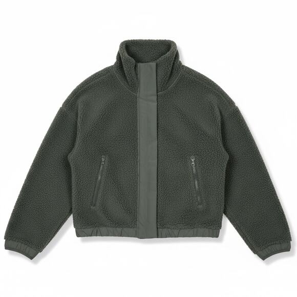 Vuori Jackets & Blazers - Vuori Women's Size Medium Gray Fleece Cozy Sherpa Full Zip Jacket Workout Run
